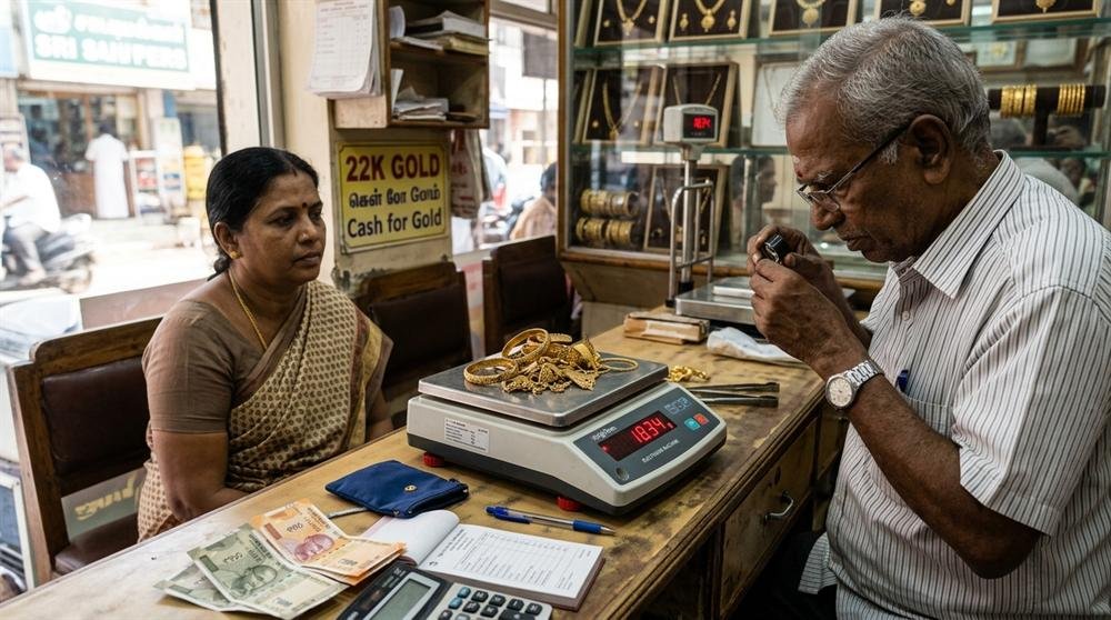 Cash for gold counter transaction in Nungambakkam Chennai