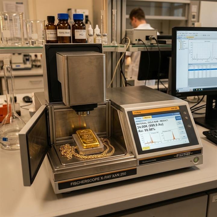German XRF non destructive gold purity testing